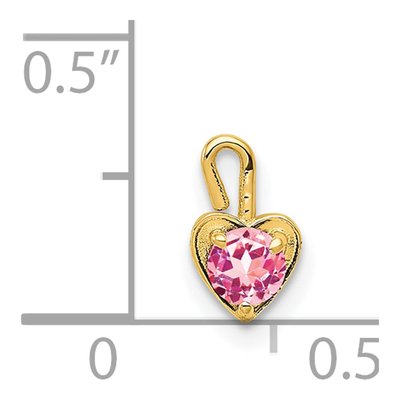 14K Yellow Gold October Birthstone Heart Charm – view 5