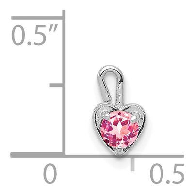 14K White Gold October Birthstone Heart Charm – view 5