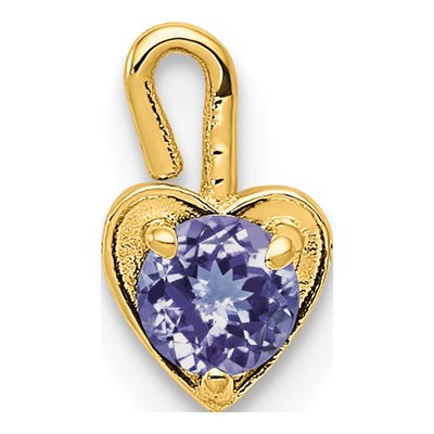 14K Yellow Gold June Birthstone Heart Charm