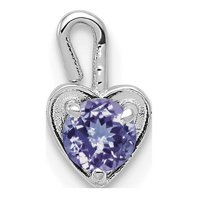 14K White Gold June Birthstone Heart Charm