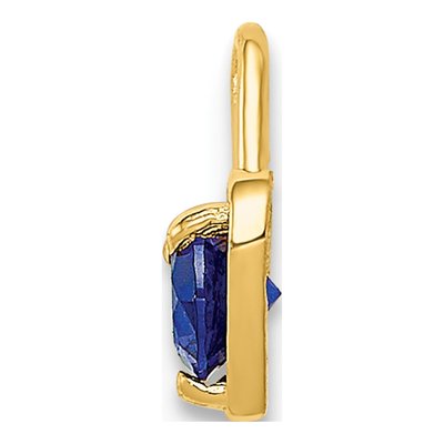 14K Yellow Gold September Birthstone Heart Charm – view 2