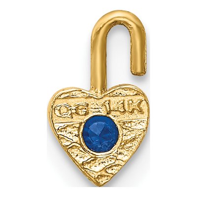 14K Yellow Gold September Birthstone Heart Charm – view 3