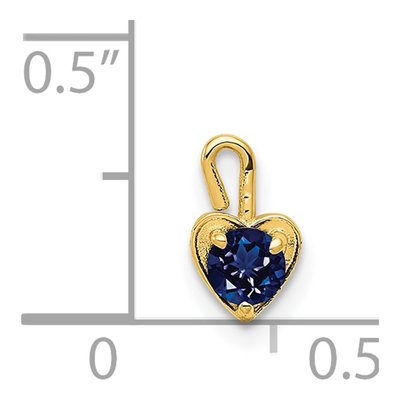 14K Yellow Gold September Birthstone Heart Charm – view 4