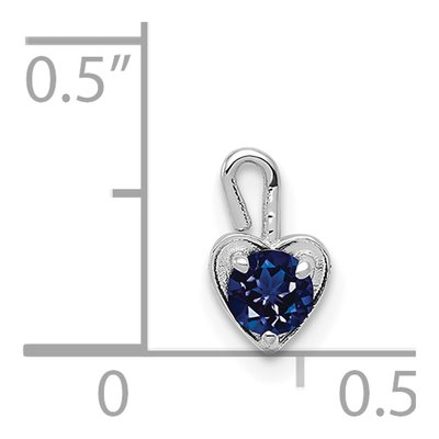14K White Gold September Birthstone Heart Charm – view 5