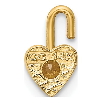 14K Yellow Gold November Birthstone Heart Charm – view 4