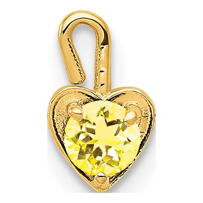 14K Yellow Gold November Birthstone Heart Charm