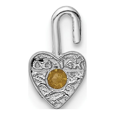 14K White Gold November Birthstone Heart Charm – view 4