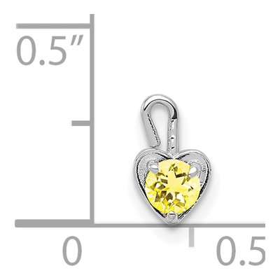 14K White Gold November Birthstone Heart Charm – view 5