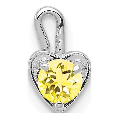 14K White Gold November Birthstone Heart Charm