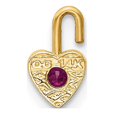 14K Yellow Gold July Birthstone Heart Charm – view 4
