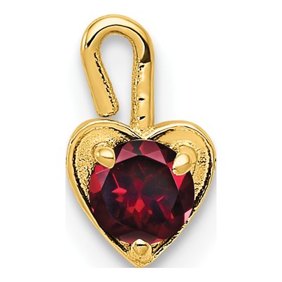 14K Yellow Gold July Birthstone Heart Charm