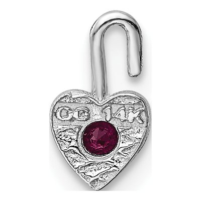 14K White Gold July Birthstone Heart Charm – view 4