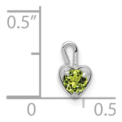 14K White Gold August Birthstone Heart Charm – view 5