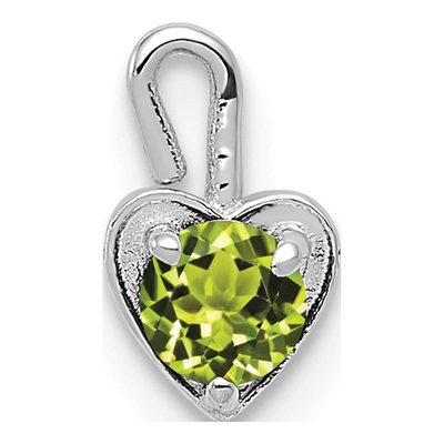 14K White Gold August Birthstone Heart Charm