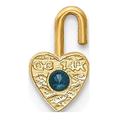 14K Yellow Gold December Birthstone Heart Charm – view 4