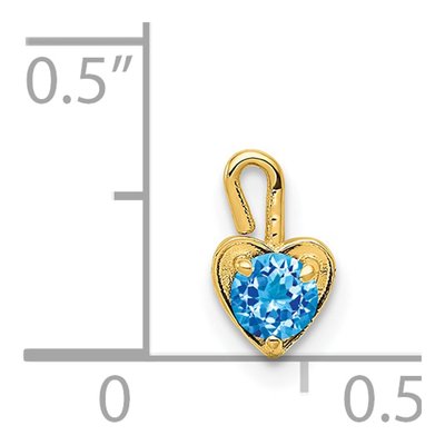 14K Yellow Gold December Birthstone Heart Charm – view 5