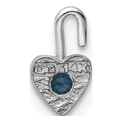 14K White Gold December Birthstone Heart Charm – view 4
