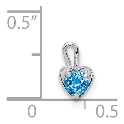 14K White Gold December Birthstone Heart Charm – view 5