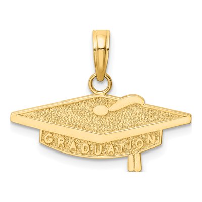 14K Yellow Gold Graduation Cap Pendant