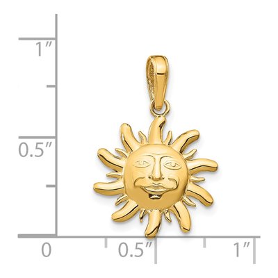 14K Yellow Gold Small Sun Pendant – view 5