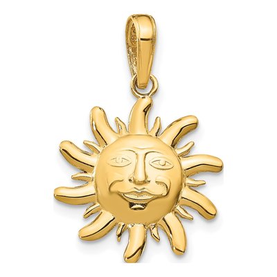 14K Yellow Gold Small Sun Pendant