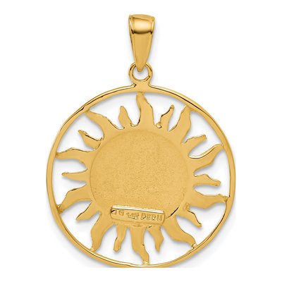 14K Yellow Gold Diamond-Cut Sun Moon Stars Charm – view 4