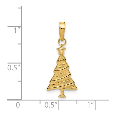 14K Yellow Gold Christmas Tree Pendant – view 5