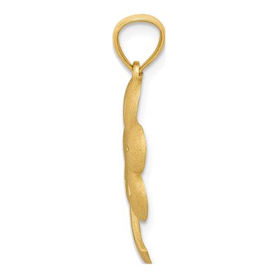 14K Yellow Gold Diamond-Cut Shamrock Pendant – view 3