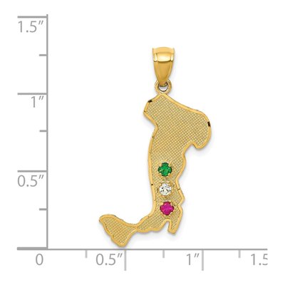 14K Yellow Gold Map Charm – view 5