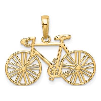 14K Yellow Gold Bicycle Pendant – view 4