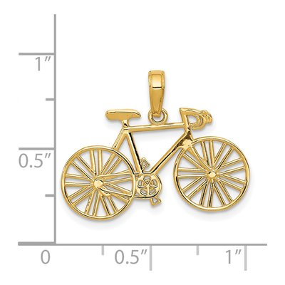 14K Yellow Gold Bicycle Pendant – view 5
