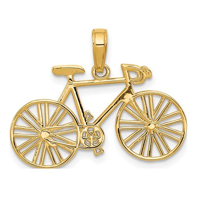 14K Yellow Gold Bicycle Pendant
