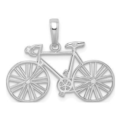 14K White Gold Bicycle Pendant – view 4