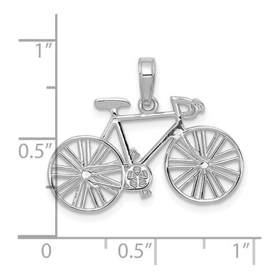 14K White Gold Bicycle Pendant – view 5
