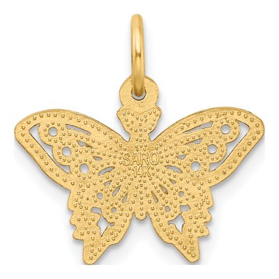 14K Yellow Gold Butterfly Pendant – view 4