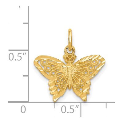 14K Yellow Gold Butterfly Pendant – view 5