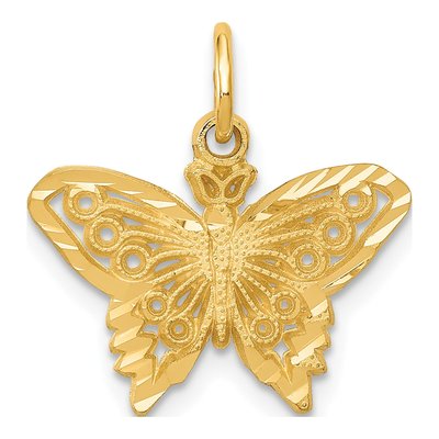 14K Yellow Gold Butterfly Pendant