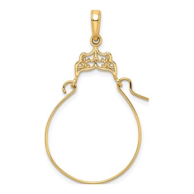 14K Yellow Gold Filigree Holder Pendant – view 4