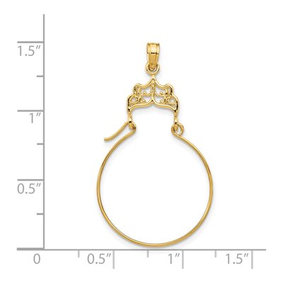 14K Yellow Gold Filigree Holder Pendant – view 5