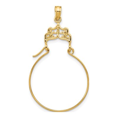 14K Yellow Gold Filigree Holder Pendant