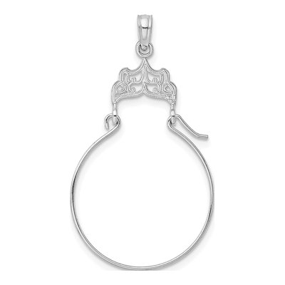 14K White Gold Filigree Holder Pendant – view 4