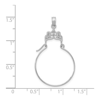 14K White Gold Filigree Holder Pendant – view 5