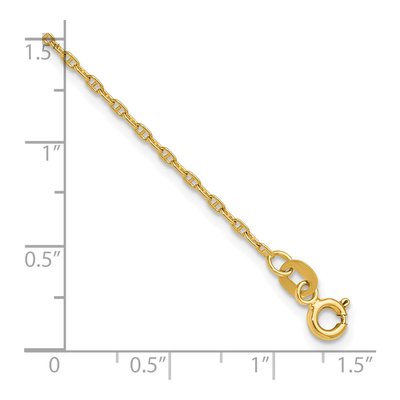 14K Yellow Gold 1.5mm Mariner Anchor Chain Anklet – view 3