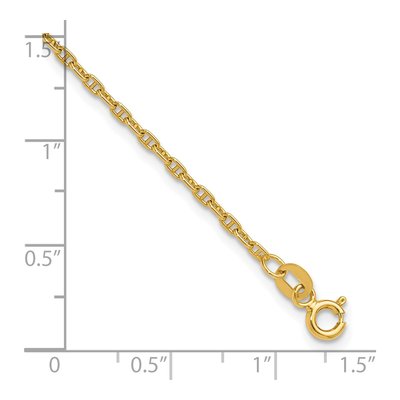 14K Yellow Gold 1.8mm Mariner Anchor Chain Bracelet – view 3
