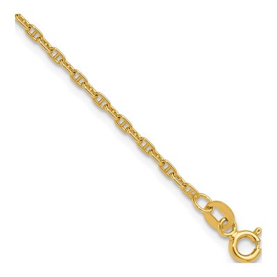 14K Yellow Gold 1.8mm Mariner Anchor Chain Bracelet