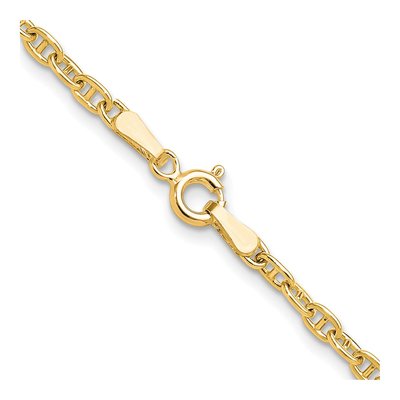 14K Yellow Gold 3mm Mariner Anchor Chain – view 3