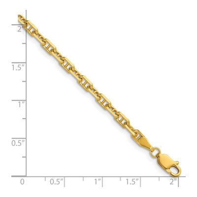 14K Yellow Gold 3.3mm Semi-Solid Diamond-Cut 8-Inch Mariner Anchor Chain Bracelet – view 2