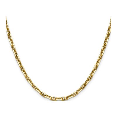 14K Yellow Gold 3.9mm Diamond-Cut Mariner Anchor Chain – view 2