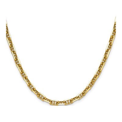 14K Yellow Gold 4.7mm Diamond-Cut Mariner Anchor Chain – view 2