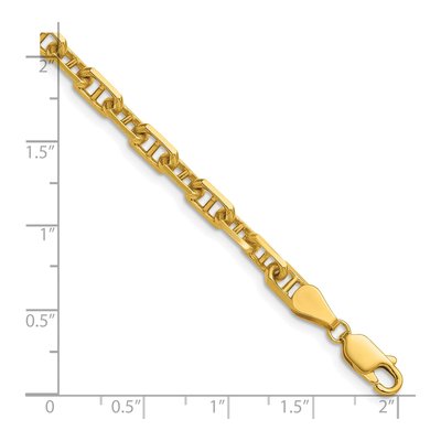 14K Yellow Gold 4.7mm Diamond-Cut Mariner Anchor Chain Bracelet – view 2